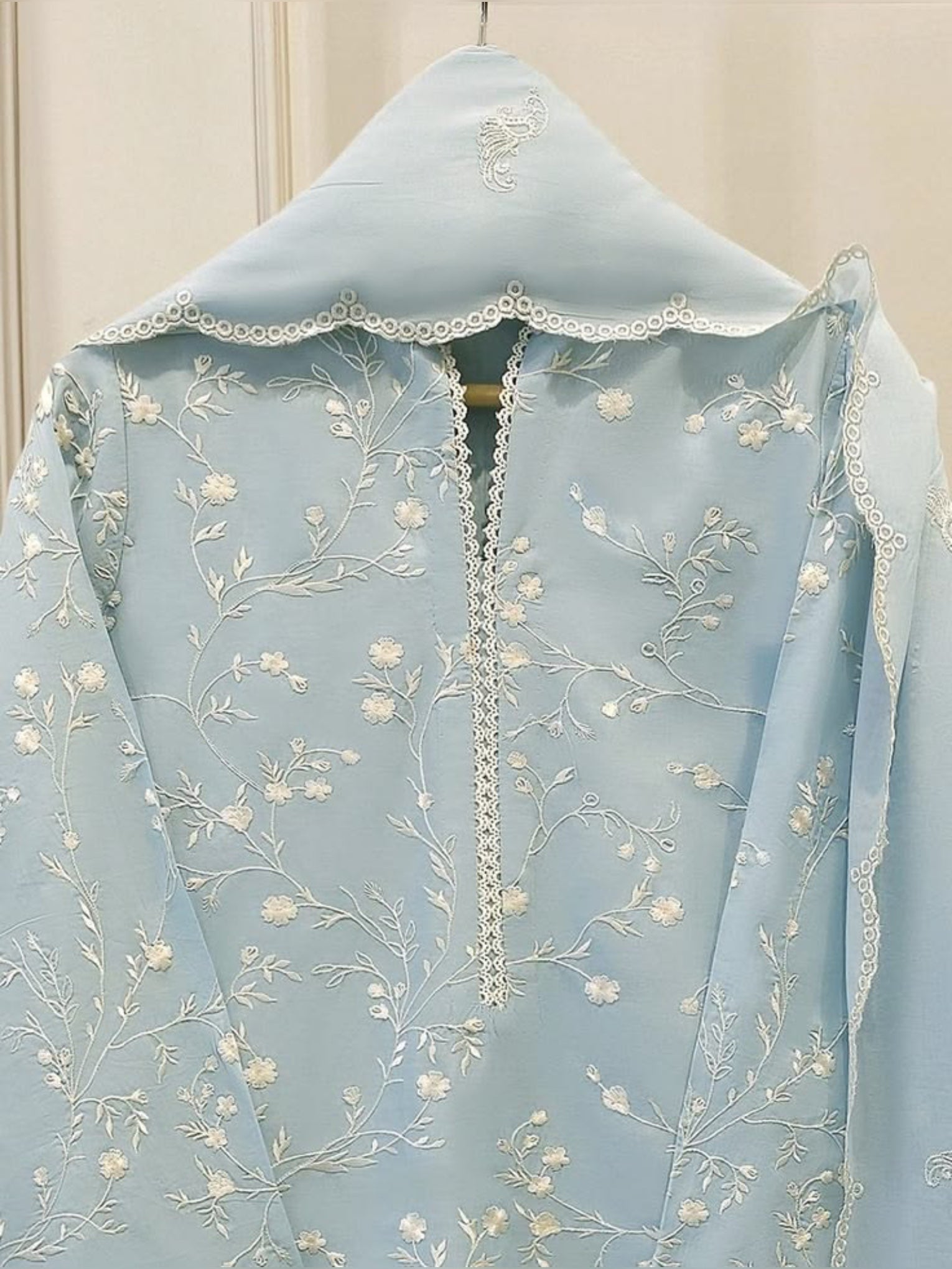 3pc stitched | Ice blue | lawn