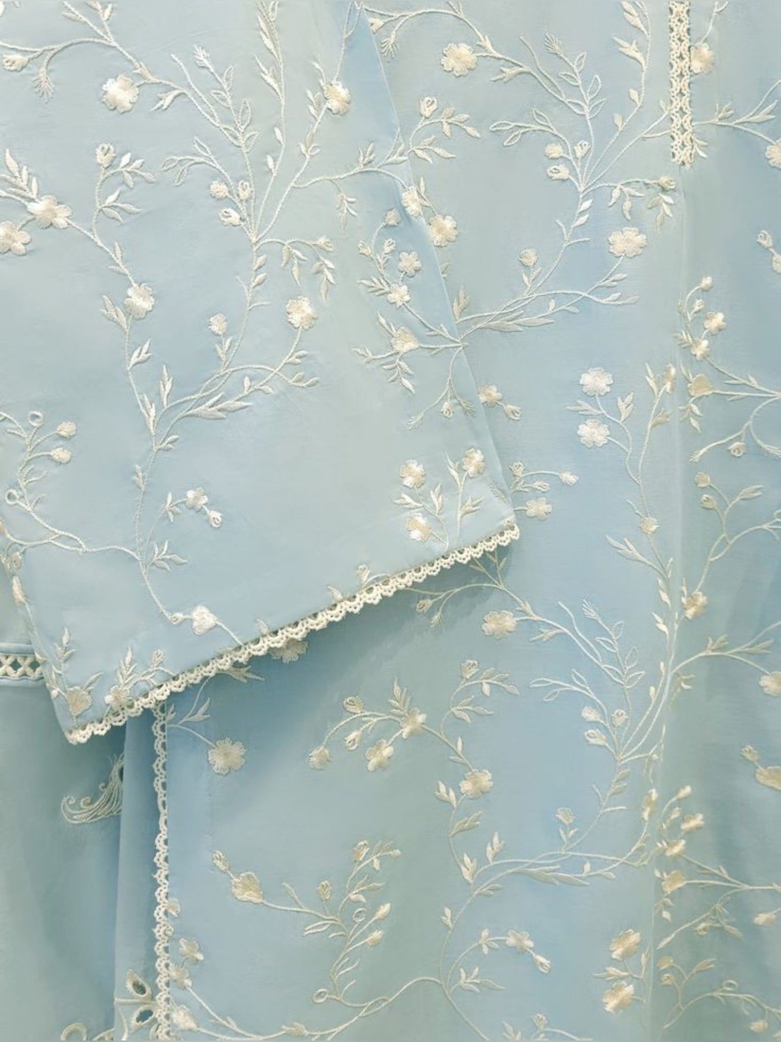 3pc stitched | Ice blue | lawn