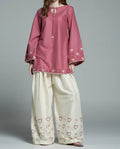 3pc Stitched Pink Tunic | Lawn cotton